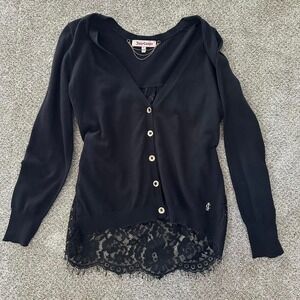 Juicy Couture Black Lace Cardigan‎